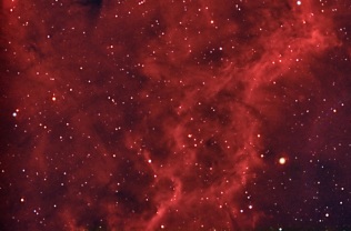 California Nebula (NGC 1499) – Constellation: Perseus This image was taken with the 20 cm SC telescope and the ST-8XME CCD camera, and covers about 39′ x 26′, only a small fraction of the whole nebula, that can be covered only in a many degrees wide field image. This colour image was obtained by using a Blue (B), Green (G) and Ha filter (used for the Red channel). The exposure time for each filter was about 2400 s, a quite “short” time for this type of image, that also suffer of curvature of field, due to the focal reducer. But, it is nice!